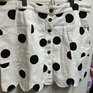 Unique Vintage Smak Parlour black and white polka dot skirt